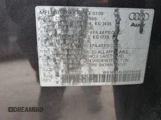 2008 Audi Q7 3.6L with VIN WA1AY74L48D054992, listed as a Copart auction lot 83196964 with 0 mi miles and Clean Title. Bid and sale history available at carsss.com. Image 13.