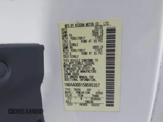 2005 Nissan Titan SE с VIN 1N6AA06B15N565357, выставлен на аукционе IAAI как лот 42321764 с пробегом 141 165 миль миль и . История ставок и продаж доступна на DreamBid. Изображение 9.