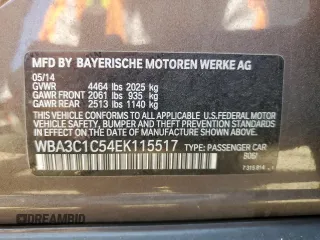 2014 BMW 3 Series 328i with VIN WBA3C1C54EK115517, listed as a Copart auction lot 52982655 with 63,203 mi miles and Salvage Title. Bid and sale history available at carsss.com. Image 12.