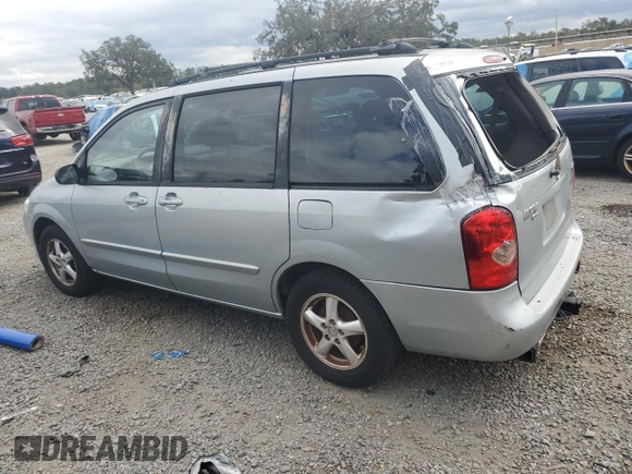 2002 Mazda MPV LX with VIN JM3LW28J320305099, listed as a Copart auction lot 83457404 with 135,020 mi miles and Salvage Title. Bid and sale history available at carsss.com. Image 2.