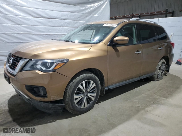 2017 Nissan Pathfinder S with VIN 5N1DR2MMXHC601891, listed as a Copart auction lot 48224485 with 96,224 mi miles and Salvage Title. Bid and sale history available at carsss.com. Image 1.