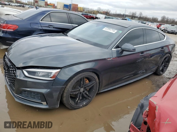 2018 Audi A5 Sportback Premium Plus with VIN WAUENCF55JA136824, listed as a Copart auction lot 47291714 with 33,866 mi miles. Bid and sale history available at carsss.com. Image 1.