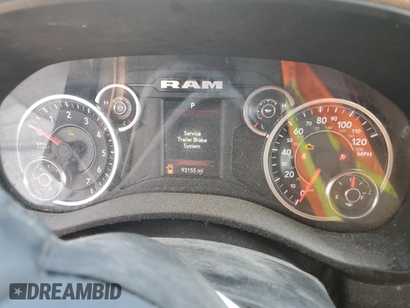 2020 Ram 2500 Big Horn with VIN 3C6UR5JJ2LG200364, listed as a Copart auction lot 70849704 with 93,155 mi miles and Salvage Title. Bid and sale history available at carsss.com. Image 9.