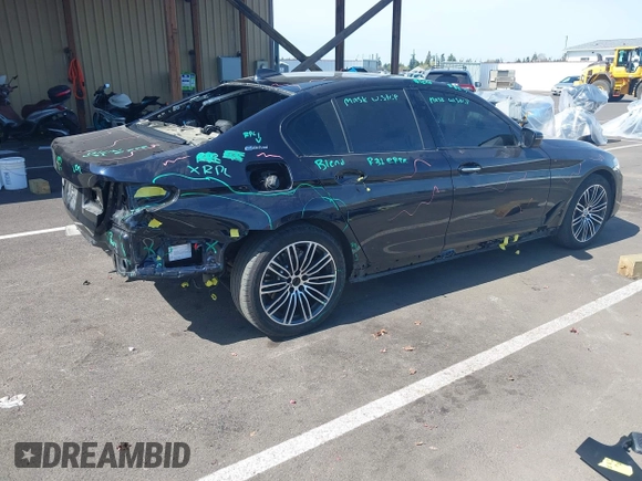 2018 BMW 5 Series 530e xDrive with VIN WBAJB1C51JB374308, listed as a IAAI auction lot 41965038 with 122,791 mi miles and . Bid and sale history available at carsss.com. Image 4.