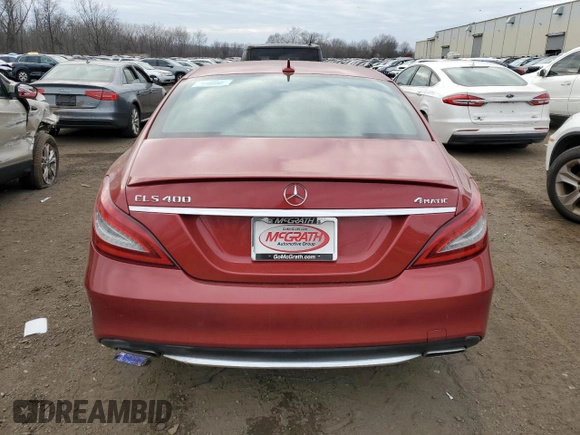 2015 Mercedes-Benz CLS 400 with VIN WDDLJ6HB4FA153587, listed as a Copart auction lot 87486774 with 76,854 mi miles and Salvage title. Bid and sale history available at DreamBid. Image 6.