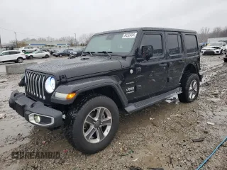 2019 Jeep Wrangler Unlimited Sahara with VIN 1C4HJXEG2KW621223, listed as a Copart auction lot 84233434 with 71,934 mi miles and Salvage Title. Bid and sale history available at carsss.com. Image 1.