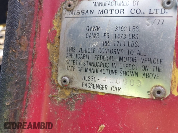 1977 Datsun 280ZX z VIN 000000HLS30400903, wystawiony jako IAAI lot #42094018 z przebiegiem Nie podano mil oraz . Historia ofert i sprzedaży dostępna na DreamBid. Obrazek 9.