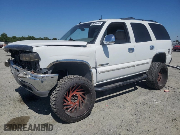 2002 Chevrolet Tahoe LS with VIN 1GNEC13T82J331096, listed as a Copart auction lot 55733485 with Not provided miles and Salvage title. Bid and sale history available at DreamBid. Image 1.