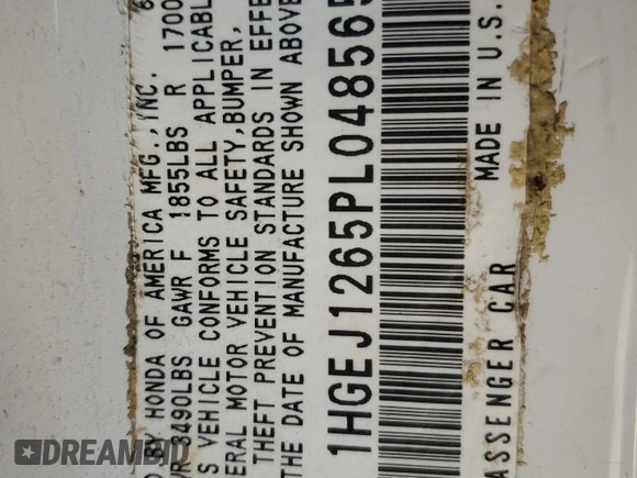 1993 Honda Civic z VIN 1HGEJ1265PL048565, wystawiony jako Copart lot #78192384 z przebiegiem 149 425 mil mil oraz Szkoda całkowita • Salvage title. Historia ofert i sprzedaży dostępna na DreamBid. Obrazek 12.