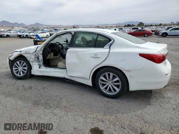 2015 Infiniti Q50 Premium z VIN JN1BV7AR5FM393921, wystawiony jako Copart lot #49456545 z przebiegiem 158 859 mil mil oraz Szkody całkowita. Historia ofert i sprzedaży dostępna na DreamBid. Obrazek 2.
