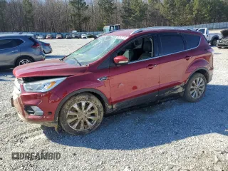 2017 Ford Escape Titanium with VIN 1FMCU0JDXHUD15309, listed as a Copart auction lot 46762215 with 0 mi miles and Salvage Title. Bid and sale history available at carsss.com. Image 1.