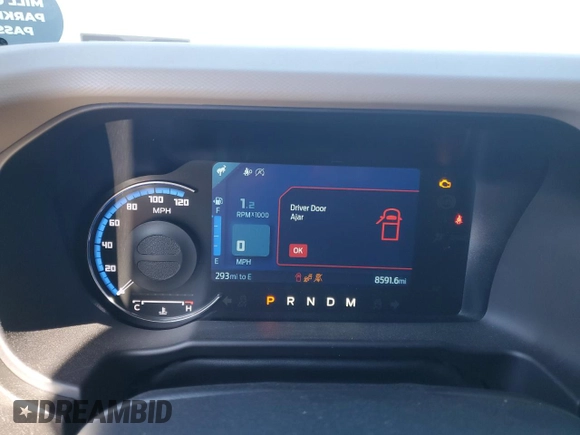 2023 Ford Bronco with VIN 1FMEE5DP7PLB92288, listed as a Copart auction lot 49272285 with 8,591 mi miles and Salvage Title. Bid and sale history available at DreamBid. Image 9.