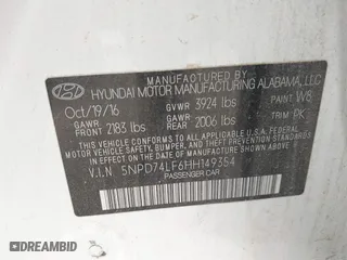 2017 Hyundai Elantra SE with VIN 5NPD74LF6HH149354, listed as a IAAI auction lot 42069950 with 133,653 mi miles. Bid and sale history available at carsss.com. Image 9.