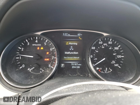 2016 Nissan Rogue SV with VIN KNMAT2MVXGP667494, listed as a Copart auction lot 50709485 with 70,187 mi miles and Salvage Title. Bid and sale history available at carsss.com. Image 9.