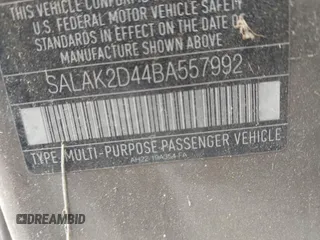 2011 Land Rover LR4 Lux with VIN SALAK2D44BA557992, listed as a IAAI auction lot 42267596 with 217,414 mi miles and . Bid and sale history available at DreamBid. Image 9.