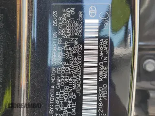 2023 Toyota Prius LE z VIN JTDACAAU3P3007732, wystawiony jako Copart lot #58938915 z przebiegiem 90 289 mil mil oraz Nie do naprawy • Non repairable. Historia ofert i sprzedaży dostępna na DreamBid. Obrazek 14.