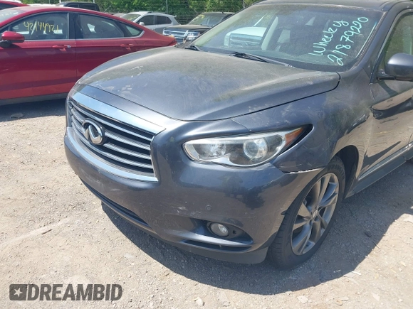2013 Infiniti JX35 with VIN 5N1AL0MM1DC306701, listed as a IAAI auction lot 42131992 with 177,357 mi miles. Bid and sale history available at carsss.com. Image 6.