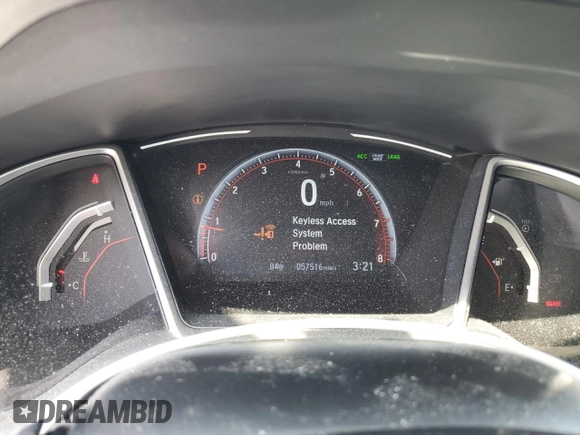 2019 Honda Civic Sport with VIN 2HGFC2F81KH513171, listed as a Copart auction lot 54030235 with 57,516 mi miles and Salvage Title. Bid and sale history available at DreamBid. Image 9.