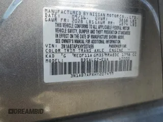 2017 Nissan Sentra S with VIN 3N1AB7APXHY207499, listed as a Copart auction lot 52257755 with 140,940 mi miles and Salvage Title. Bid and sale history available at carsss.com. Image 13.