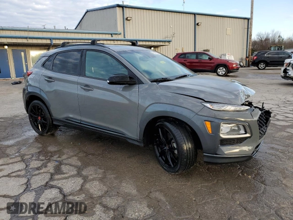 2021 Hyundai Kona Night Edition with VIN KM8K6CA52MU699063, listed as a Copart auction lot 45216775 with 58,340 mi miles and Salvage Title. Bid and sale history available at DreamBid. Image 4.