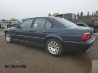 2000 BMW 7 Series 740iA with VIN WBAGG8345YDN76725, listed as a Copart auction lot 78261524 with 0 mi miles and Salvage Title. Bid and sale history available at carsss.com. Image 2.