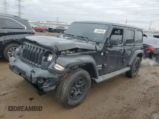 2020 Jeep Wrangler Unlimited Sport S with VIN 1C4HJXDN0LW117027, listed as a Copart auction lot 47604465 with 64,129 mi miles and Salvage Title. Bid and sale history available at carsss.com. Image 1.