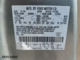2006 Ford Escape Limited with VIN 1FMCU94196KC26569, listed as a Copart auction lot 42922424 with 126,682 mi miles and Salvage Title. Bid and sale history available at carsss.com. Image 13.