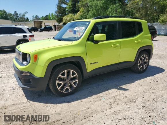 2018 Jeep Renegade Latitude z VIN ZACCJABB6JPJ09909, wystawiony jako Copart lot #54724035 z przebiegiem 72 932 mil mil oraz Szkoda całkowita • Salvage title. Historia ofert i sprzedaży dostępna na DreamBid. Obrazek 1.