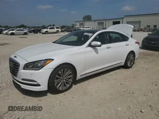2017 Genesis G80 3.8L with VIN KMHGN4JE4HU177393, listed as a Copart auction lot 60968285 with 74,076 mi miles and Salvage title. Bid and sale history available at DreamBid. Image 1.