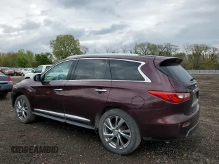 2014 Infiniti QX60 with VIN 5N1AL0MM8EC501163, listed as a Copart auction lot 55392845 with 119,097 mi miles and Salvage title. Bid and sale history available at DreamBid. Image 2.