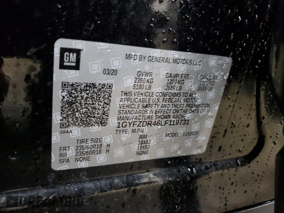 2020 Cadillac XT4 AWD Premium Luxury with VIN 1GYFZDR46LF119731, listed as a Copart auction lot 57614305 with 17,614 mi miles and Salvage title. Bid and sale history available at DreamBid. Image 12.