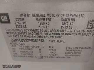 2015 Chevrolet Equinox LTZ with VIN 2GNFLDE3XF6361643, listed as a IAAI auction lot 41702248 with 104,740 mi miles. Bid and sale history available at carsss.com. Image 9.