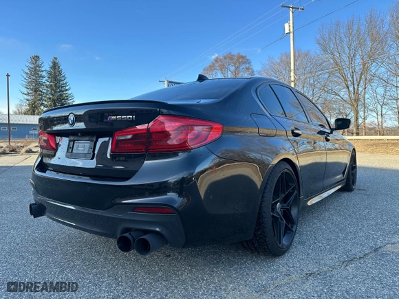 2018 BMW 5 Series M550i xDrive with VIN WBAJB9C55JB035226, listed as a Copart auction lot 53830955 with 156,183 mi miles and Clean Title. Bid and sale history available at carsss.com. Image 4.