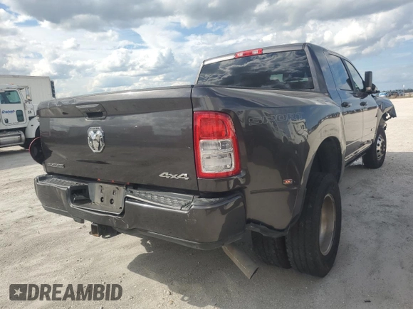 2019 Ram 3500 Big Horn with VIN 3C63RRLL1KG580703, listed as a Copart auction lot 46757555 with 122,863 mi miles and Salvage Title. Bid and sale history available at carsss.com. Image 3.