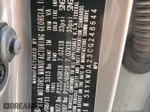 2012 Kia Sorento SX with VIN 5XYKWDA23CG248644, listed as a Copart auction lot 88329835 with 157,151 mi miles and Salvage Title. Bid and sale history available at carsss.com. Image 16.