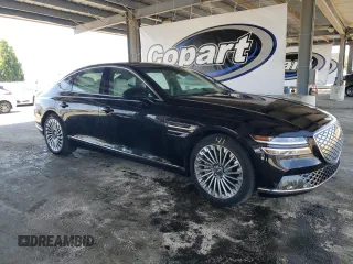 2023 Genesis G80 z VIN KMTGE4S1XPU005594, wystawiony jako Copart lot #59148875 z przebiegiem 20 576 mil mil oraz Nie do naprawy • Non repairable. Historia ofert i sprzedaży dostępna na DreamBid. Obrazek 4.