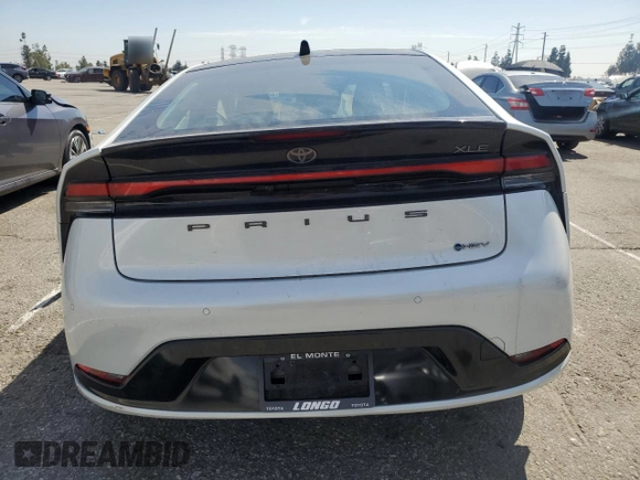 2024 Toyota Prius LE with VIN JTDACAAUXR3026703, listed as a Copart auction lot 50629445 with Not Provided miles and Salvage Title. Bid and sale history available at DreamBid. Image 6.