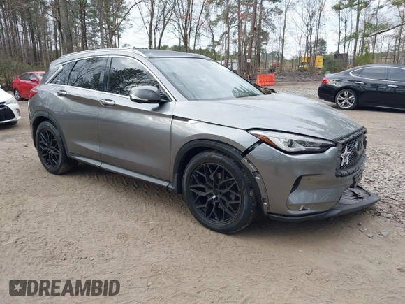 2019 Infiniti QX50 Essential z VIN 3PCAJ5M3XKF121013, wystawiony jako IAAI lot #41894542 z przebiegiem 91 463 mil mil oraz . Historia ofert i sprzedaży dostępna na DreamBid. Obrazek 1.