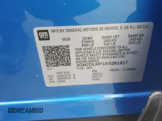 2024 Chevrolet Equinox EV LT z VIN 3GN7DLRP1RS261817, wystawiony jako Copart lot #52072675 z przebiegiem 3 218 mil mil oraz Szkoda całkowita • Salvage title. Historia ofert i sprzedaży dostępna na DreamBid. Obrazek 14.
