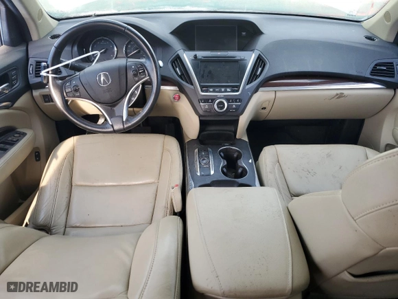 2016 Acura MDX w/Tech with VIN 5FRYD3H40GB013762, listed as a Copart auction lot 45000205 with 0 mi miles and Salvage Title. Bid and sale history available at carsss.com. Image 8.