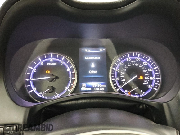 2017 Infiniti Q60 2.0t with VIN JN1CV7ELXHM320296, listed as a Copart auction lot 49818345 with 128,490 mi miles and Clean Title. Bid and sale history available at DreamBid. Image 9.