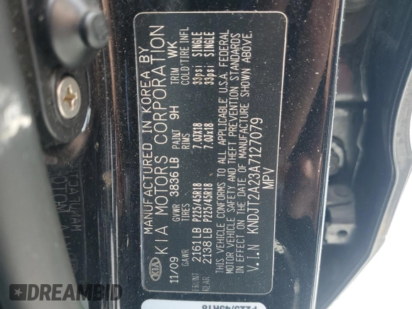 2010 Kia Soul + with VIN KNDJT2A23A7127079, listed as a Copart auction lot 88936035 with 101,690 mi miles and Salvage Title. Bid and sale history available at carsss.com. Image 12.