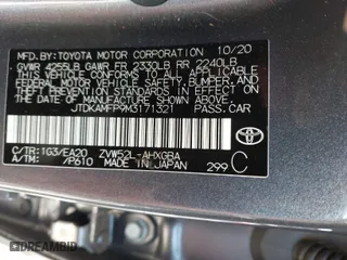 2021 Toyota Prius Prime LE with VIN JTDKAMFP9M3171321, listed as a IAAI auction lot 41464622 with NaN miles. Bid and sale history available at carsss.com. Image 9.