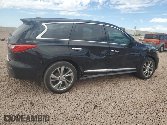 2014 Infiniti QX60 with VIN 5N1AL0MN8EC514830, listed as a Copart auction lot 53358405 with 201,527 mi miles and Salvage title. Bid and sale history available at DreamBid. Image 3.