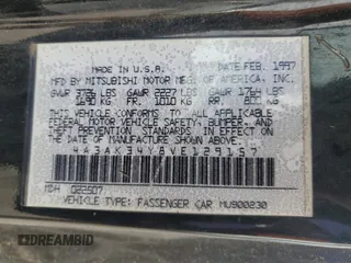 1997 Mitsubishi Eclipse RS with VIN 4A3AK34Y8VE129157, listed as a Copart auction lot 80552154 with 221,954 mi miles and Salvage Title. Bid and sale history available at carsss.com. Image 12.