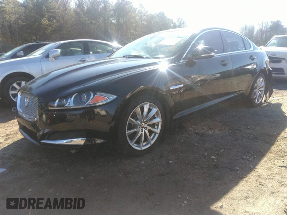 2013 Jaguar XF I4 RWD with VIN SAJWA0ES7DPU05482, listed as a IAAI auction lot 41445294 with 1 mi miles. Bid and sale history available at carsss.com. Image 2.