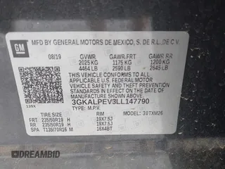 2020 GMC Terrain SLT с VIN 3GKALPEV3LL147790, выставлен на аукционе IAAI как лот 41908939 с пробегом 79 635 миль миль и . История ставок и продаж доступна на DreamBid. Изображение 9.