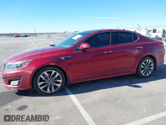 2015 Kia Optima SX Turbo with VIN 5XXGR4A64FG396164, listed as a IAAI auction lot 41682721 with 143,420 mi miles. Bid and sale history available at carsss.com. Image 15.