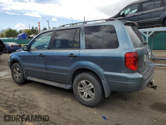 2005 Honda Pilot EX-L z VIN 5FNYF18585B061659, wystawiony jako Copart lot #54946735 z przebiegiem 263 582 mil mil oraz Szkoda całkowita • Salvage title. Historia ofert i sprzedaży dostępna na DreamBid. Obrazek 2.