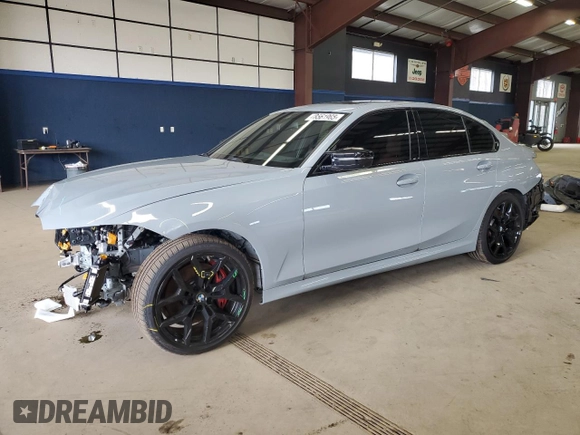 2025 BMW 3 Series M340i xDrive with VIN 3MW69FT03S8E94648, listed as a Copart auction lot 48561965 with 6,093 mi miles and Salvage Title. Bid and sale history available at carsss.com. Image 1.